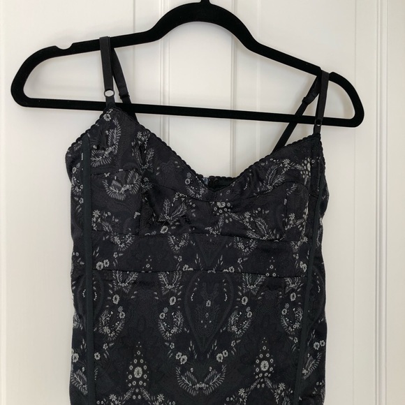 Cropped jacquard bustier black navy blue - Picture 6 of 6